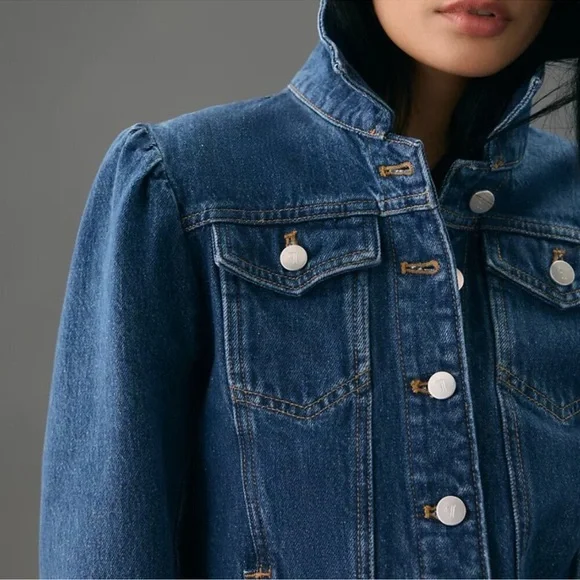 Anthro Pilcro puff sleeve denim jacket - XL - Picture 3 of 8